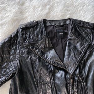 ASOS Leather 3/4 Sleeve Jacket